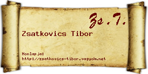 Zsatkovics Tibor névjegykártya